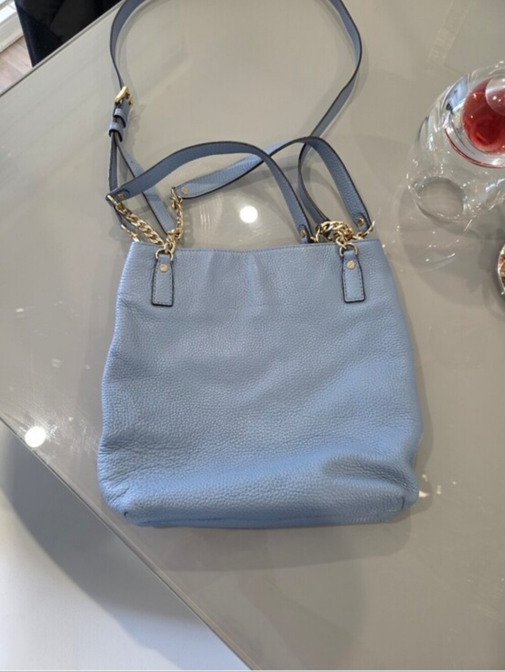 Michael Kors Leather Light Blue Shoulder Bag